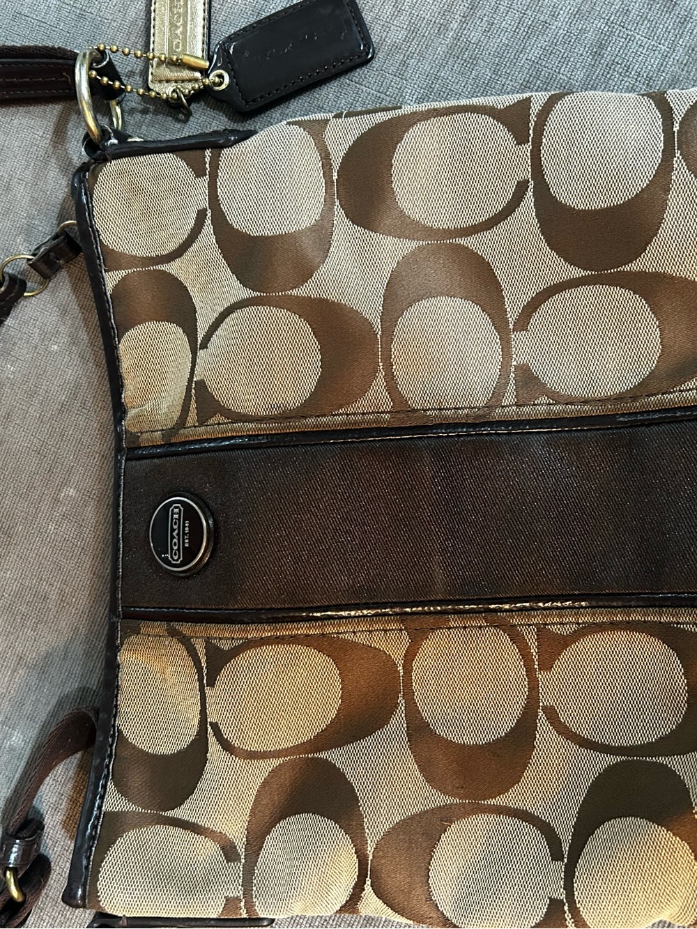 Coach Brown Signature Canvas Messenger Bag